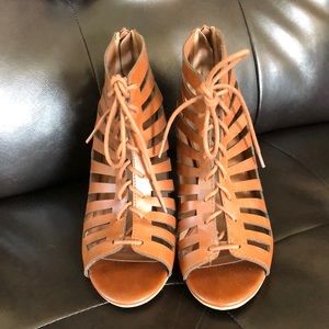 Brown Lace Up Heels